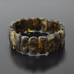 Green dark amber bracelet massive